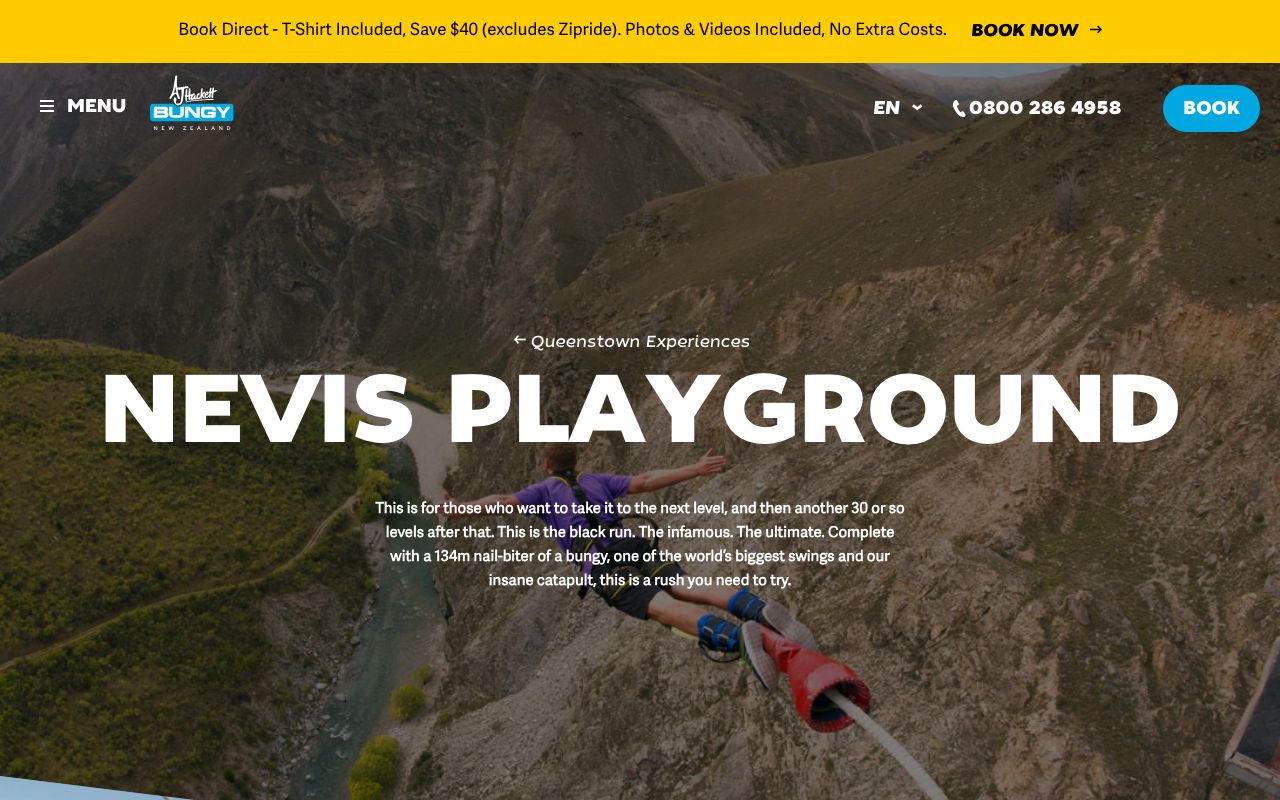 Preview of Nevis Bungy & Swing's website