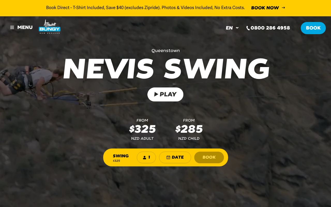 Preview of Nevis Swing's website