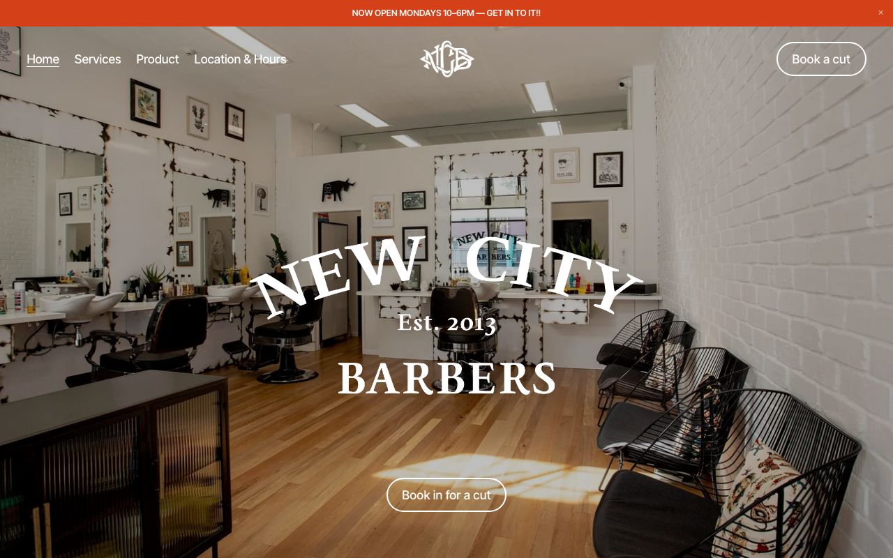 Preview of New City Barbers's website