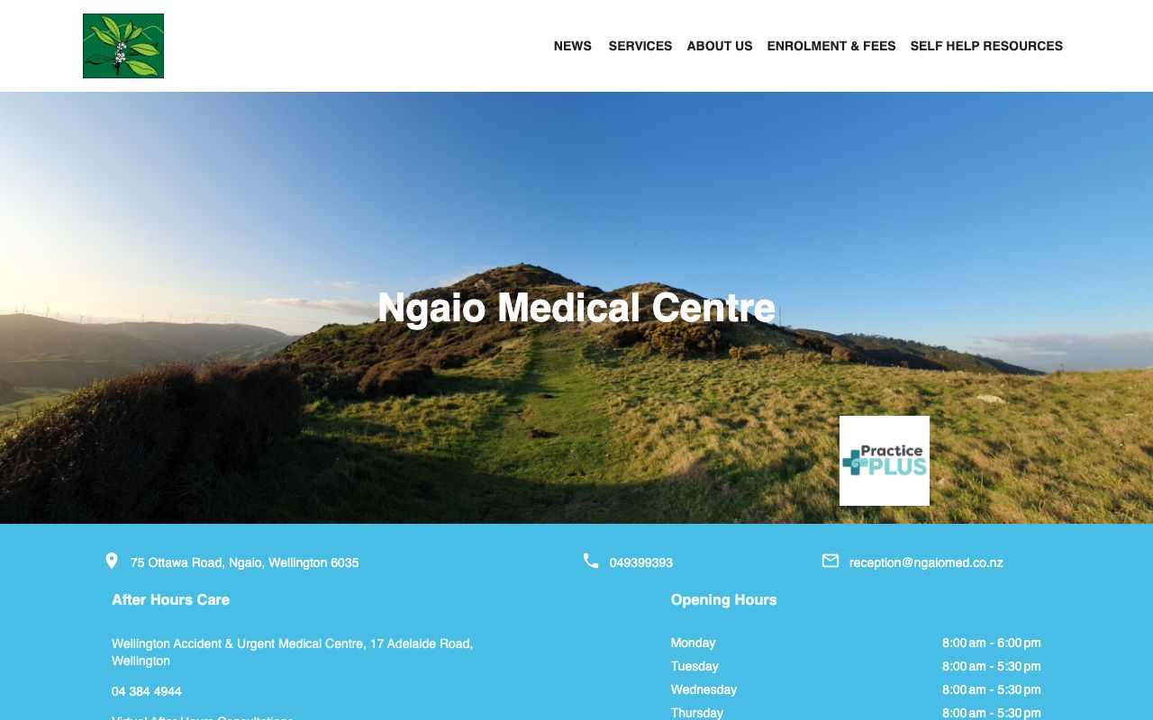 Preview of Ngaio Medical Centre's website