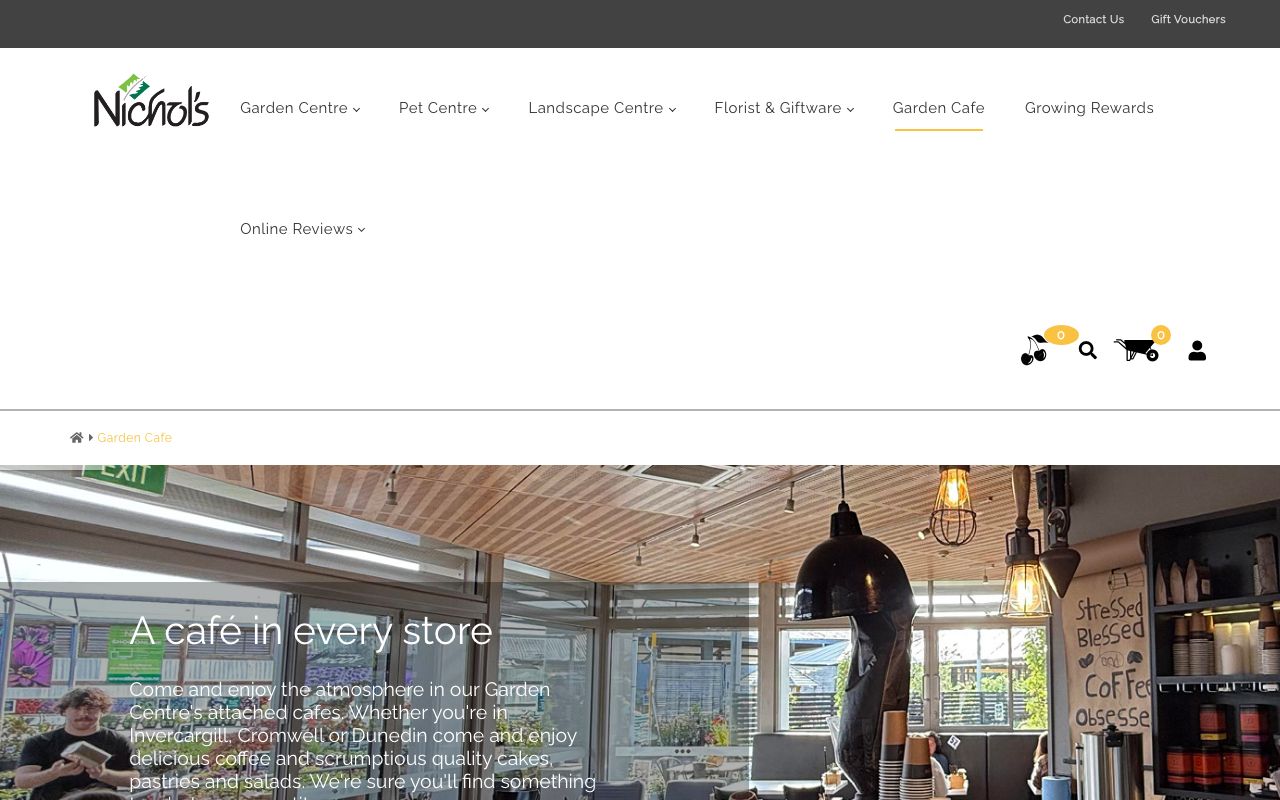 Preview of Nichol's Garden Cafe's website
