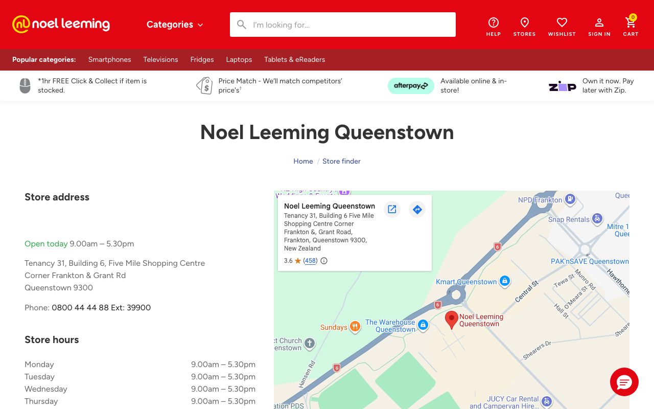 Preview of Noel Leeming's website