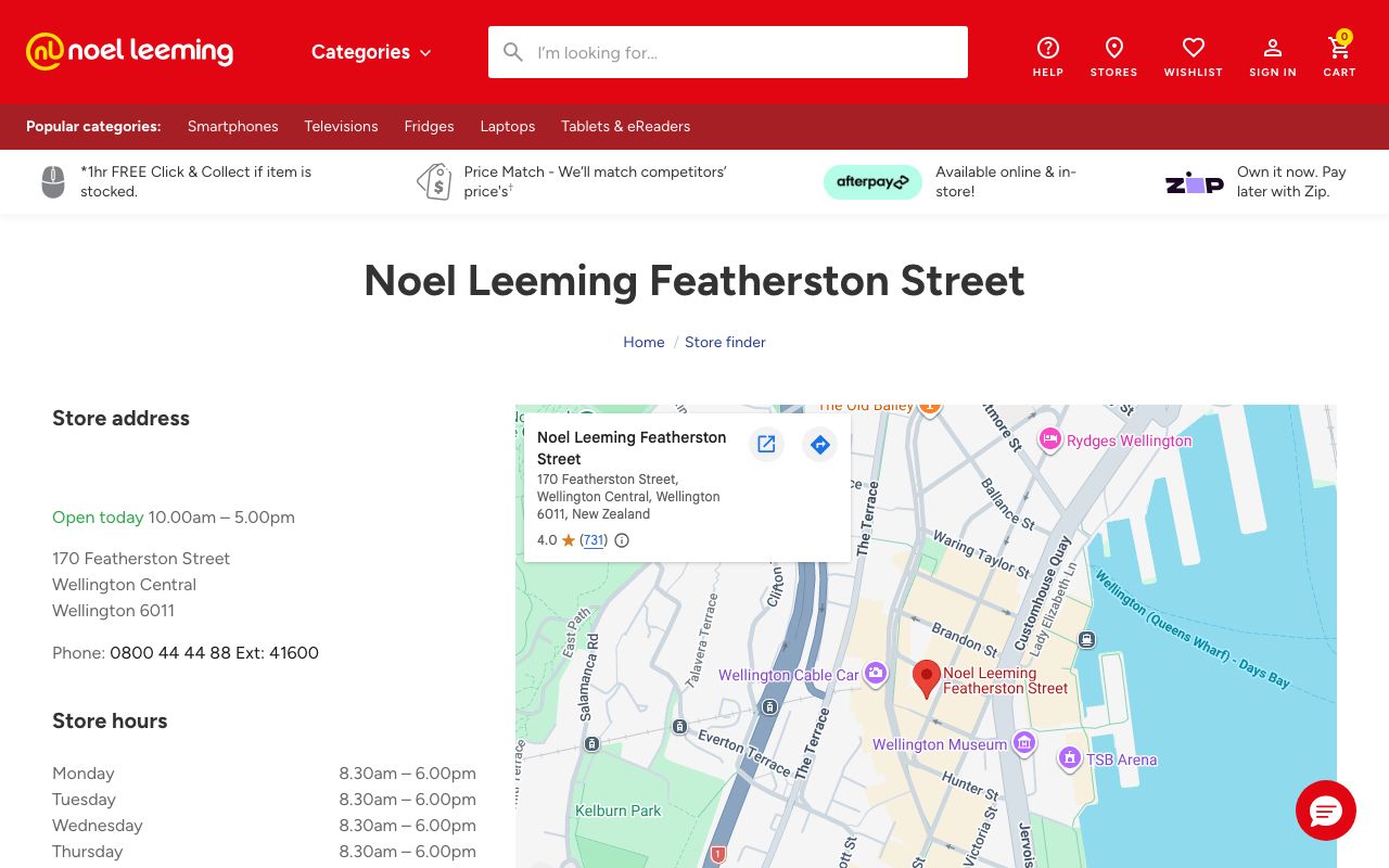 Preview of Noel Leeming's website