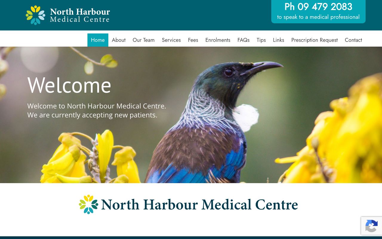 Preview of North Harbour Medical Centre's website