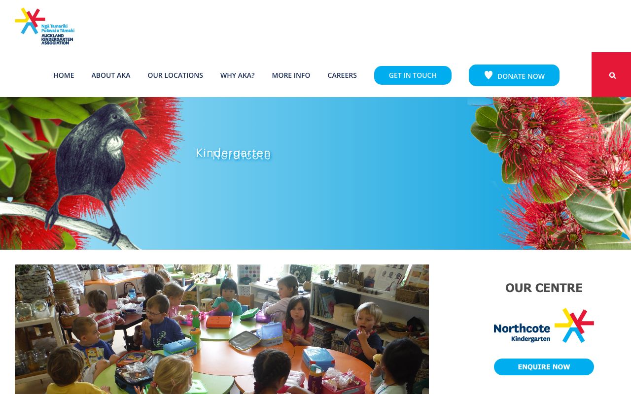 Preview of Northcote Kindergarten's website