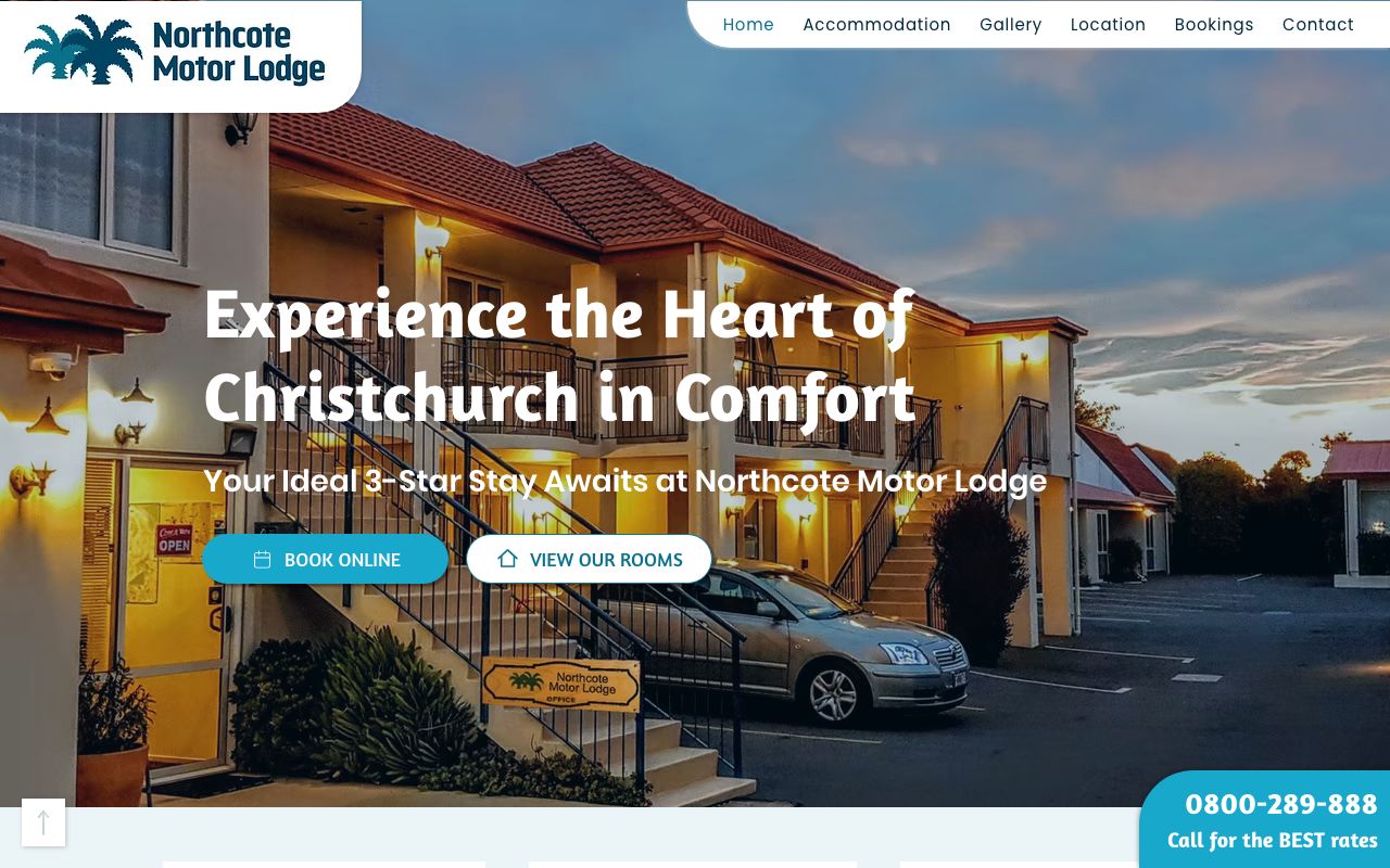 Preview of Northcote Motor Lodge's website