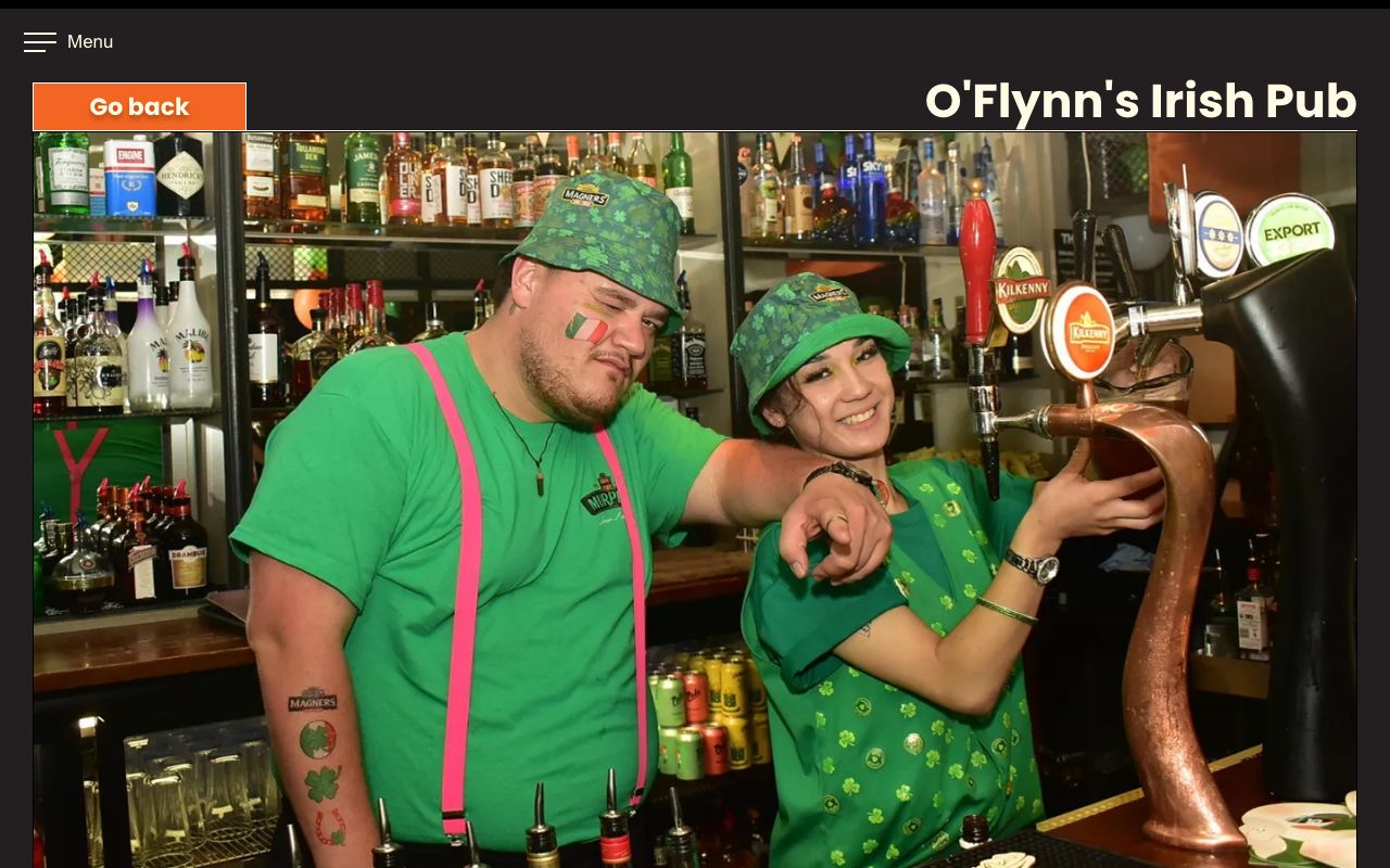Preview of O'Flynn's Irish Pub's website
