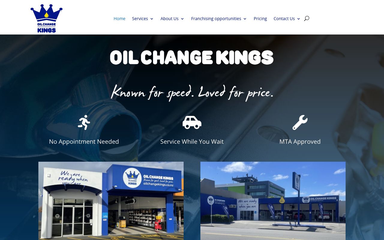 Preview of Oil Change Kings's website