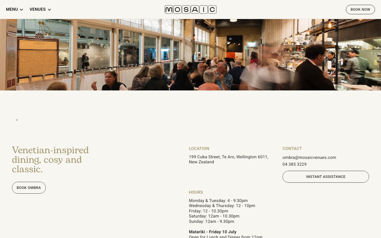 Preview of Ombra's website