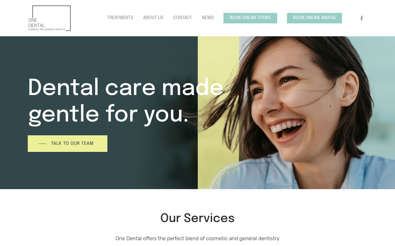Preview of One Dental's website