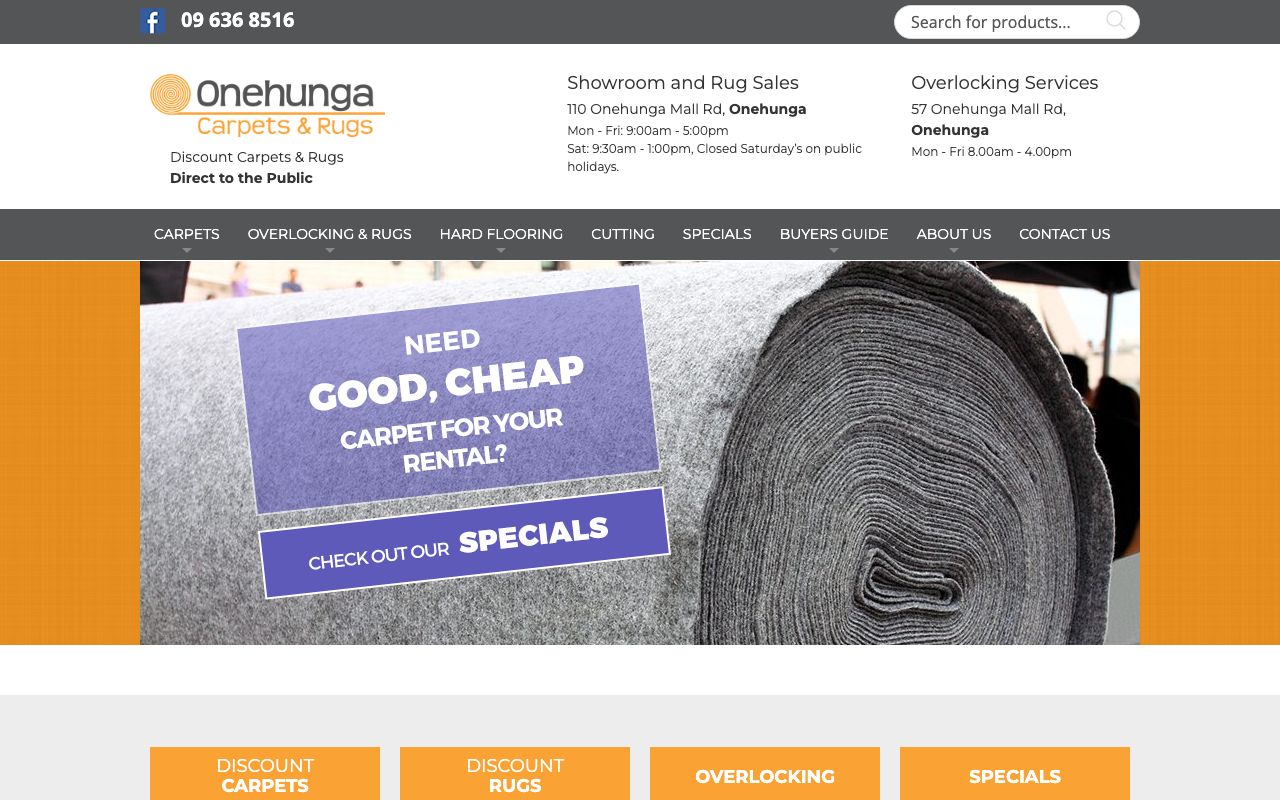 Preview of Onehunga Carpets & Rugs's website