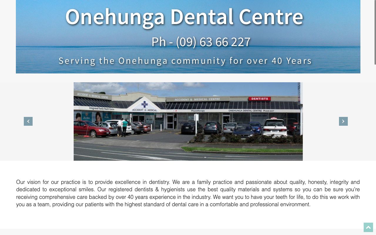 Preview of Onehunga Dental Centre's website