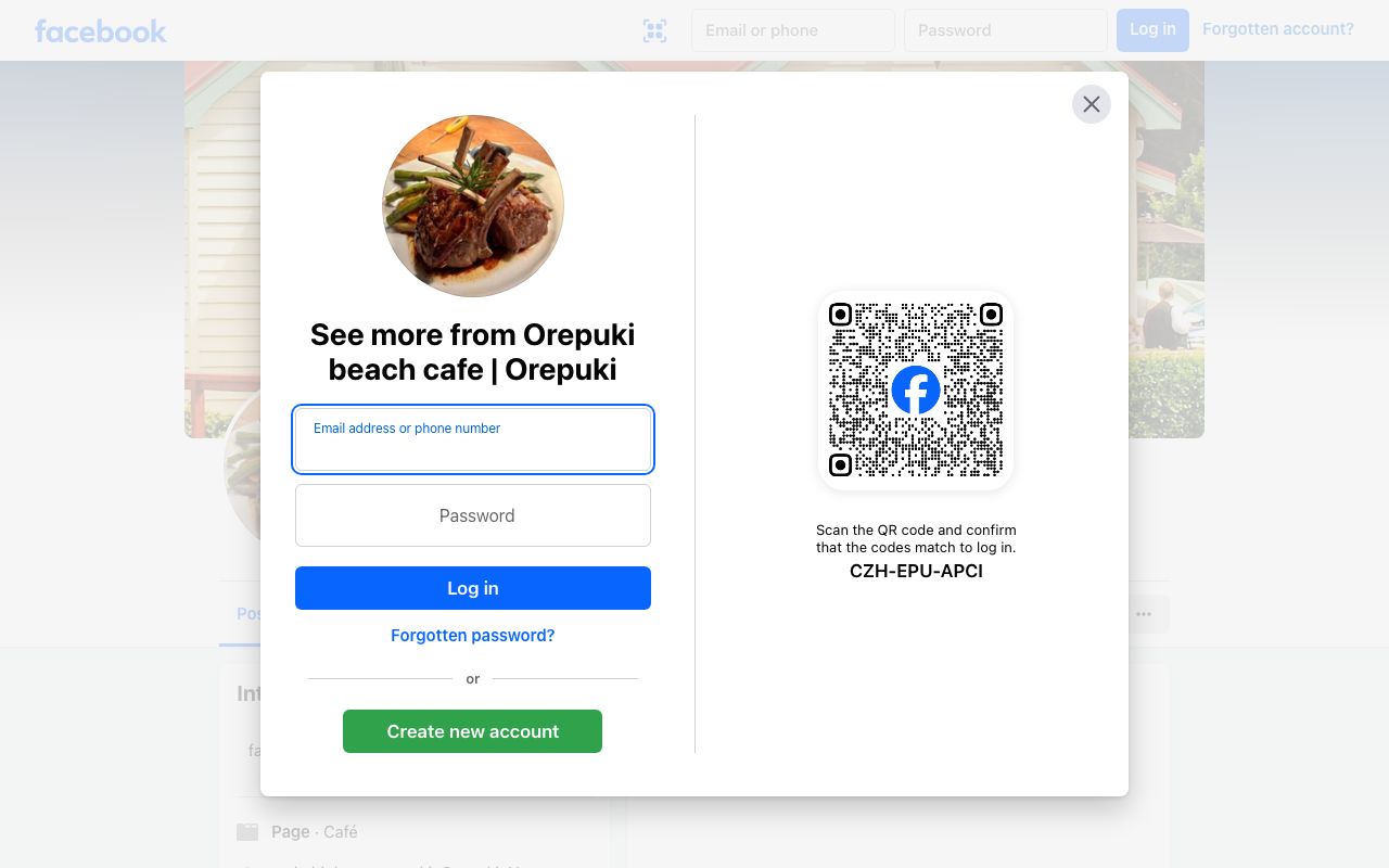 Preview of Orepuki Beach Café's website