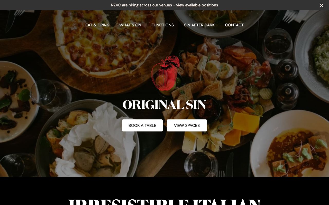 Preview of Original Sin's website