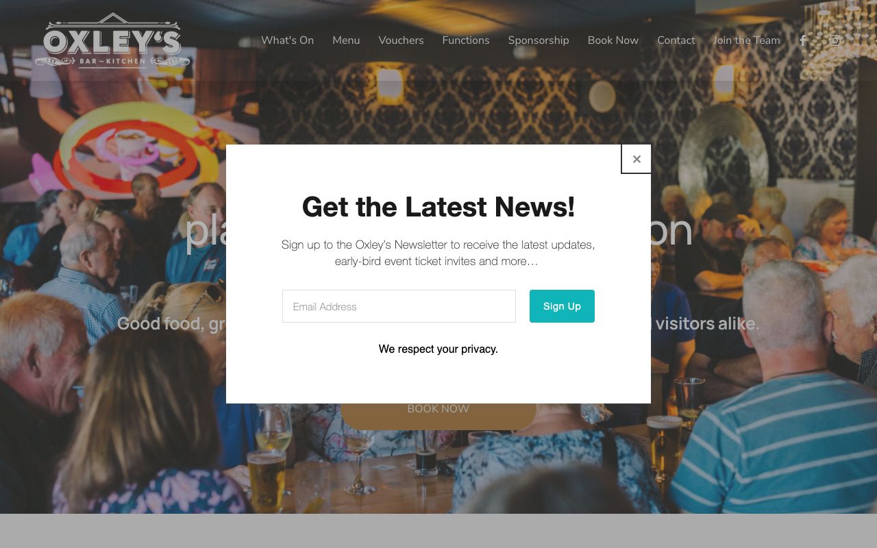 Preview of Oxley's Bar and Kitchen's website
