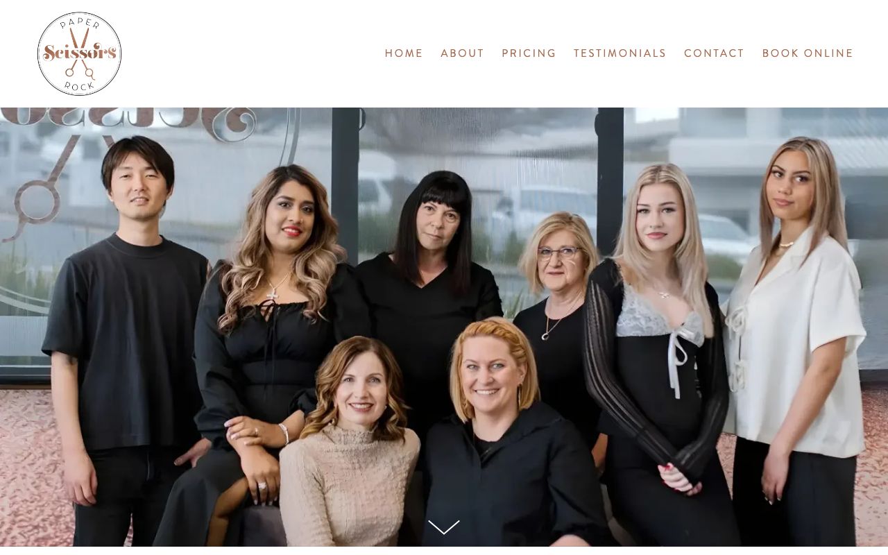 Preview of Paper Scissors Rock Hairdresser's website