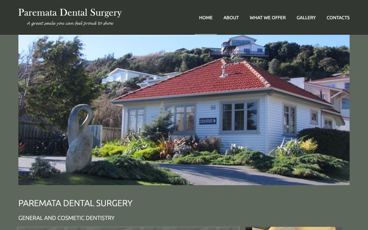 Preview of Paremata Dental Surgery's website