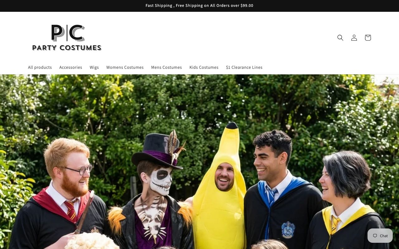 Preview of Party Online's website