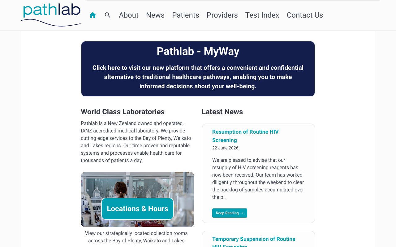 Preview of Pathlab Mt Maunganui's website