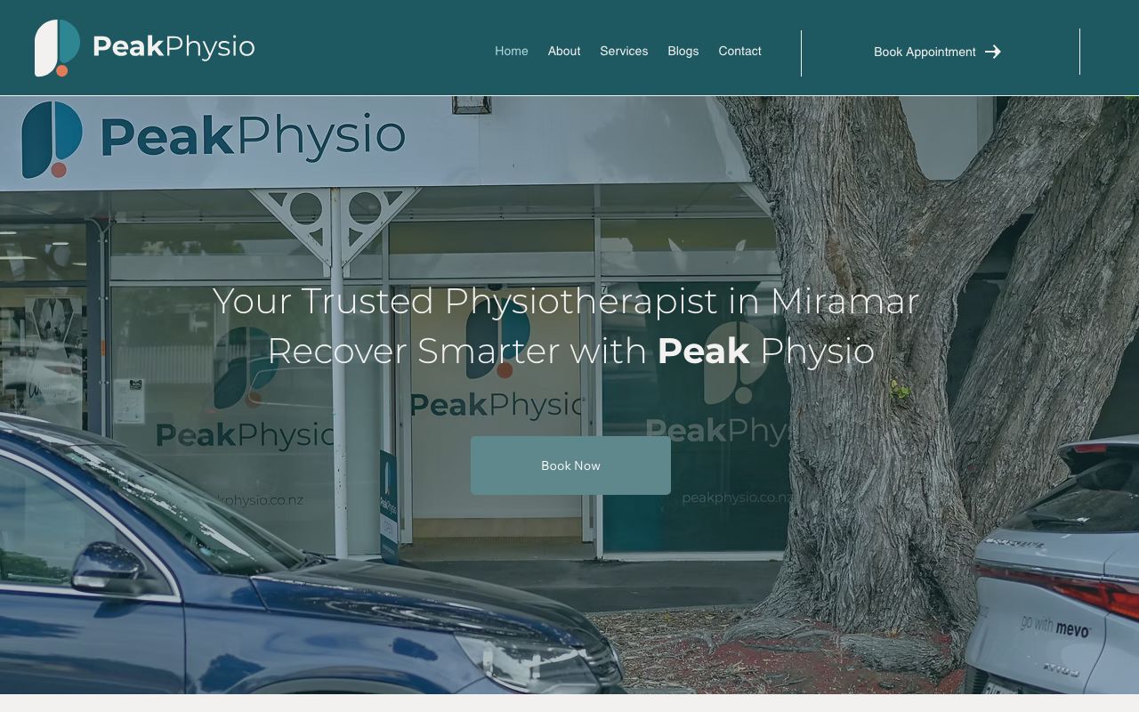 Preview of Peak Physio's website