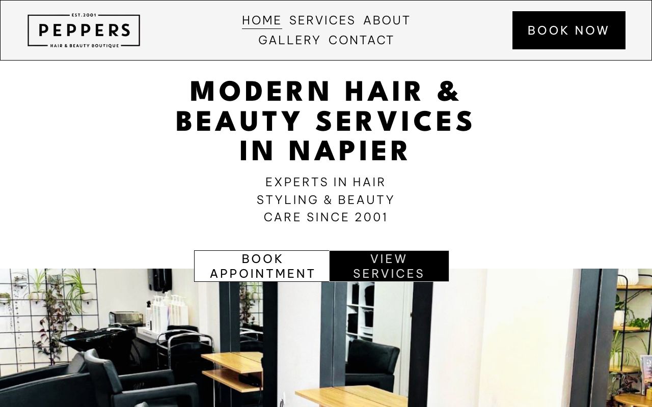 Preview of Peppers Hair and Beauty Boutique's website