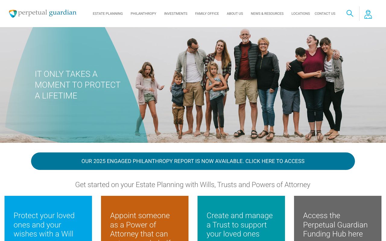 Preview of Perpetual Guardian's website