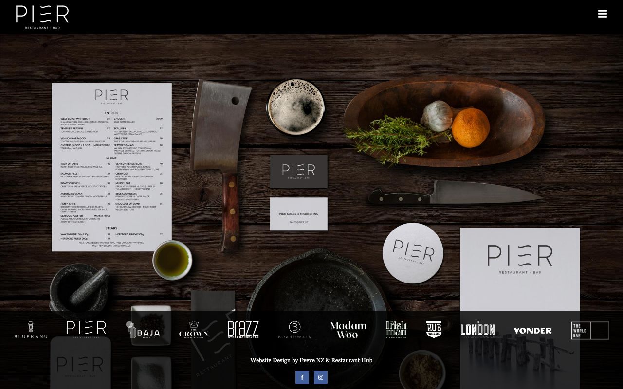 Preview of Pier Restaurant's website