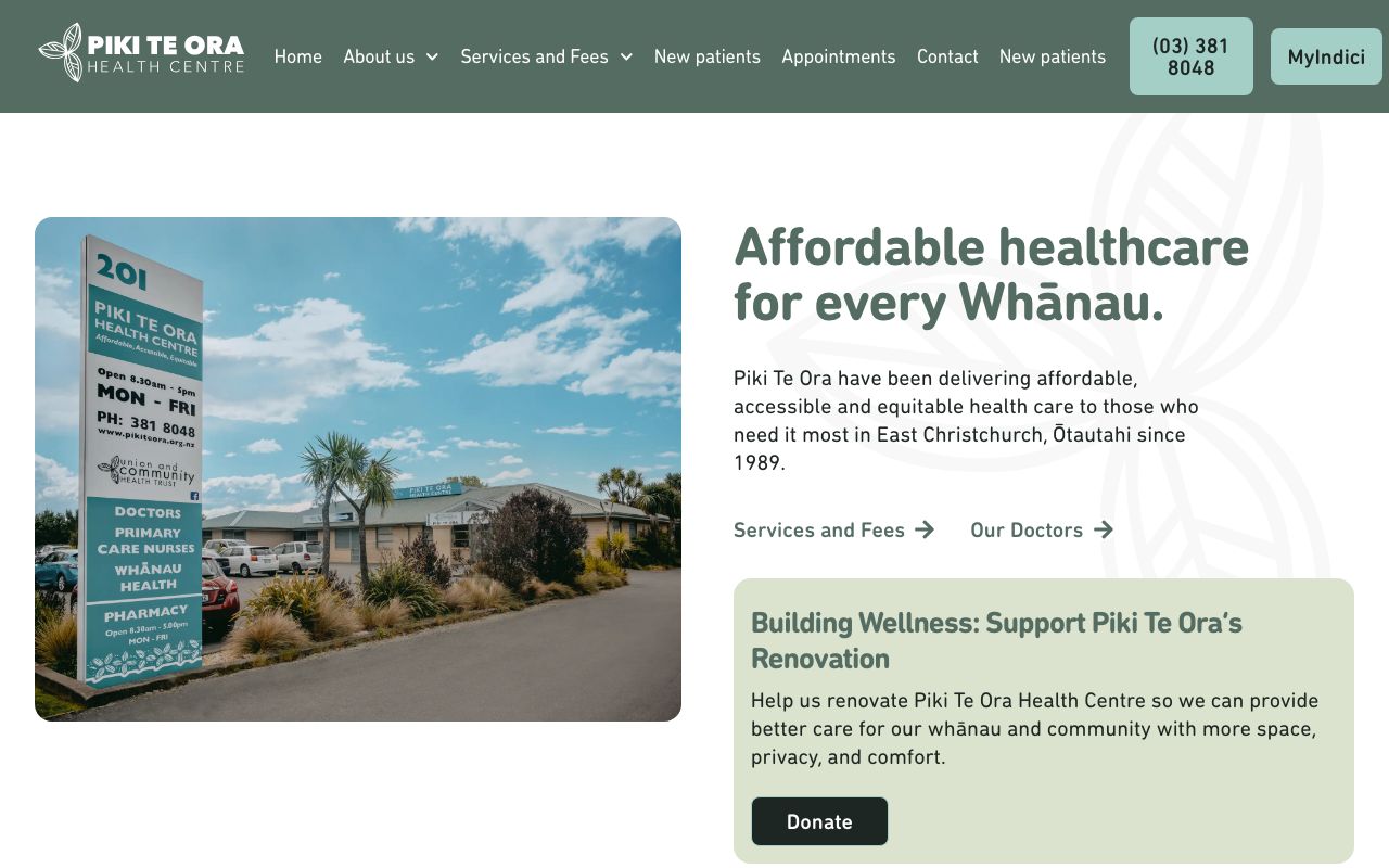 Preview of Piki Te Ora Health Centre's website
