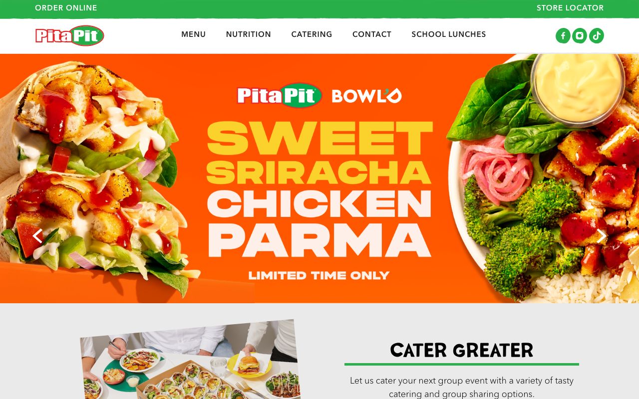Preview of Pita Pit's website