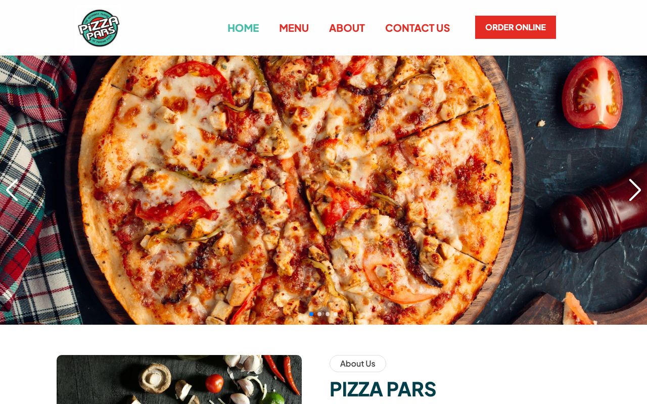 Preview of Pizza Pars's website