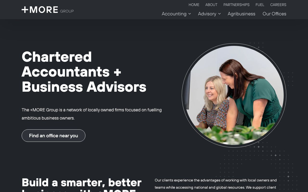 Preview of Plus More's website