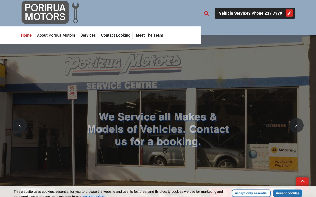 Preview of Porirua Motors's website
