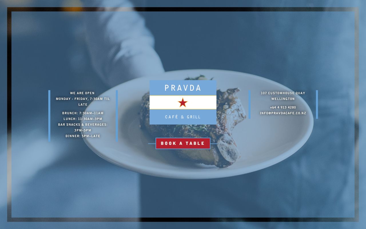 Preview of Pravda Cafe & Grill's website