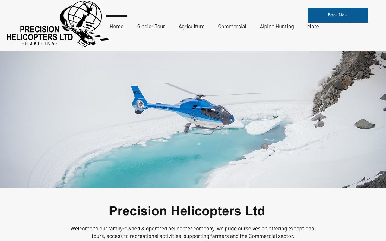 Preview of Precision Helicopters Hokitika's website