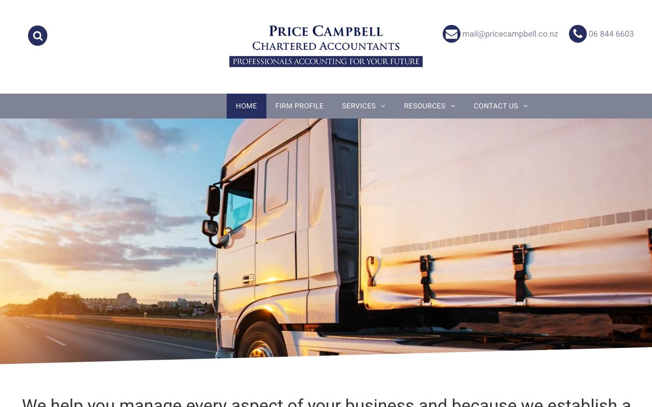 Preview of Price Campbell and Co Ltd's website