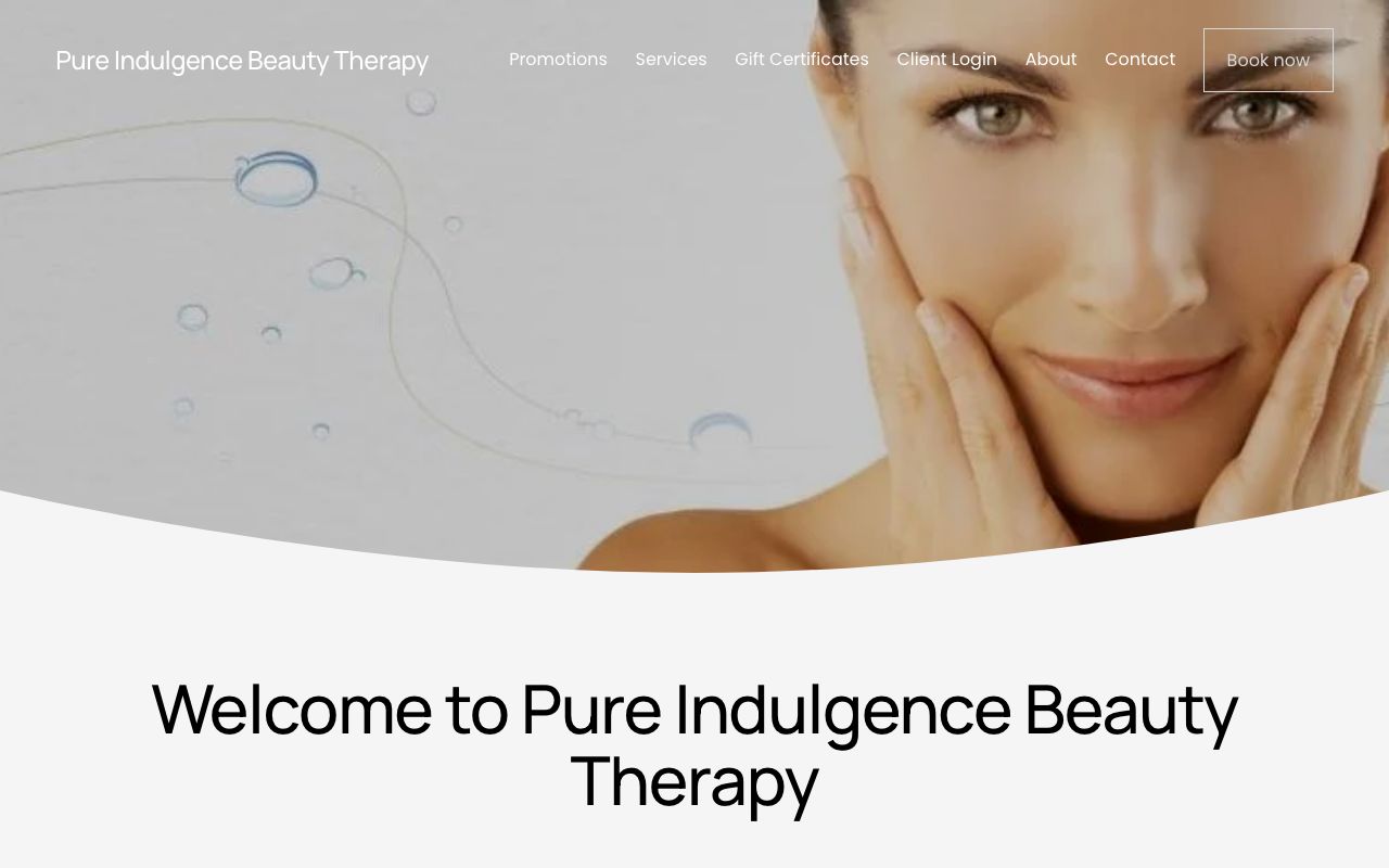 Preview of Pure Indulgence's website
