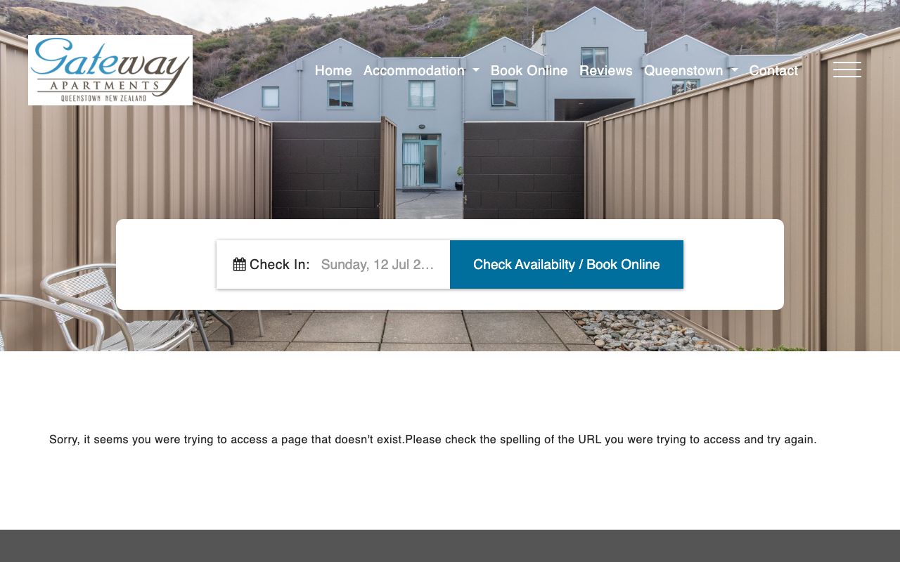 Preview of Queenstown Gateway Apartments's website