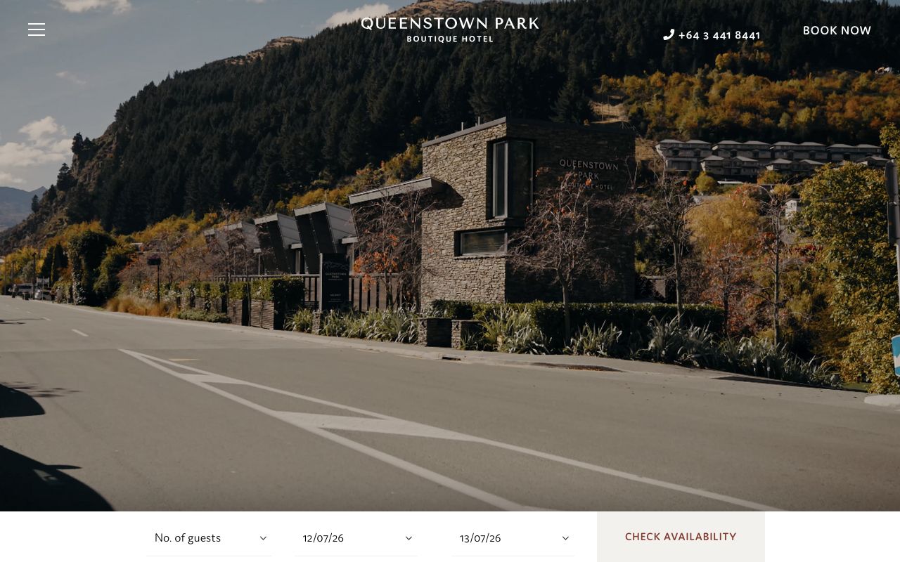 Preview of Queenstown Park Boutique Hotel's website