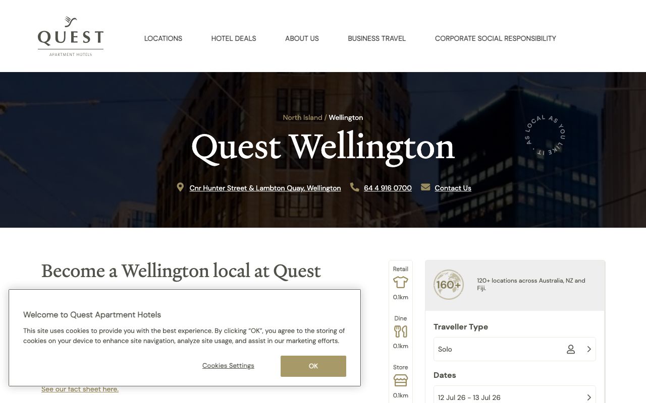 Preview of Quest Wellington's website