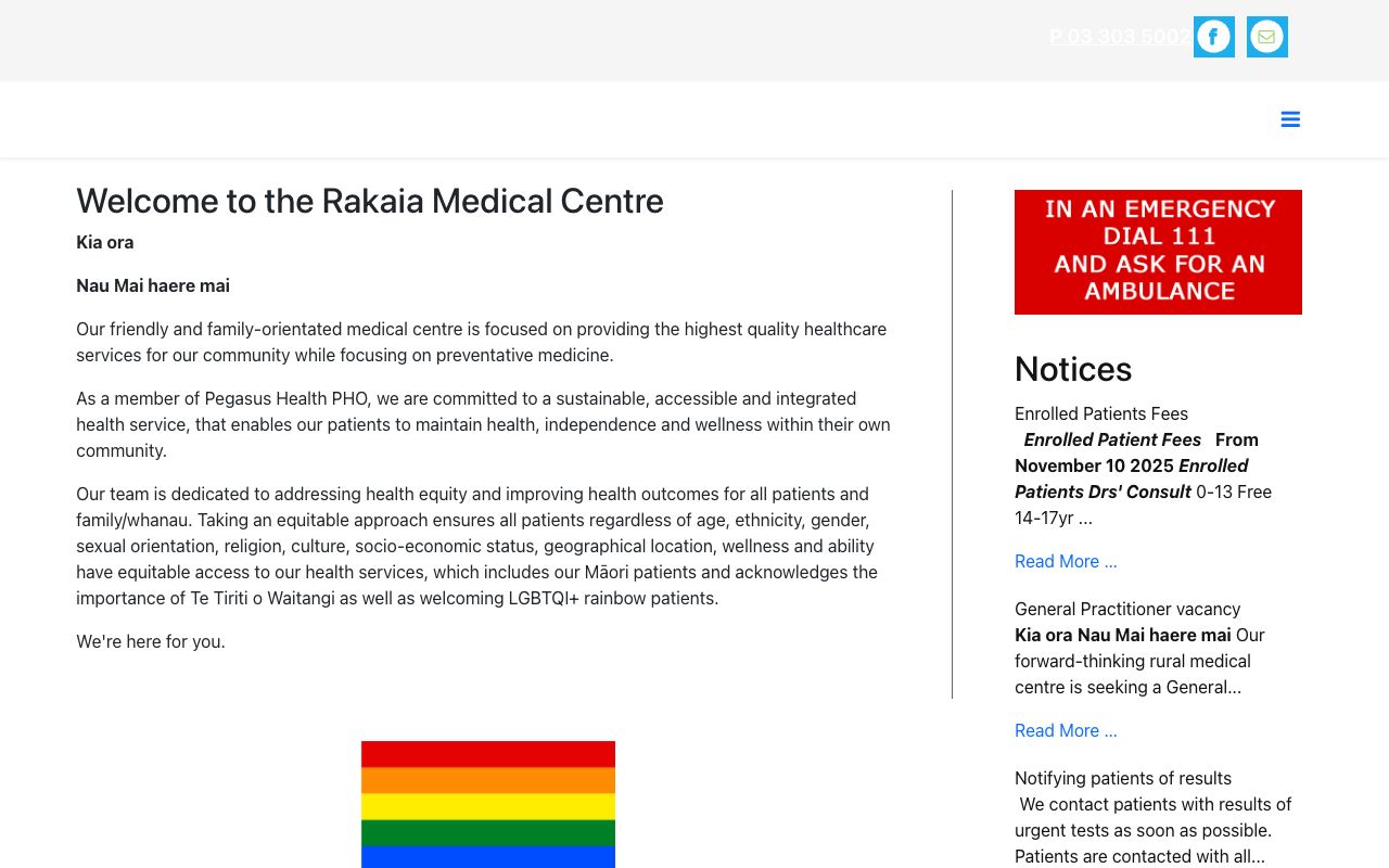 Preview of Rakaia Medical Centre's website