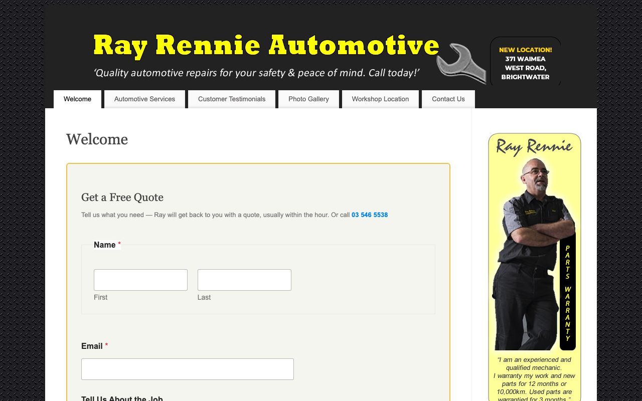 Preview of Ray Rennie Automotive's website