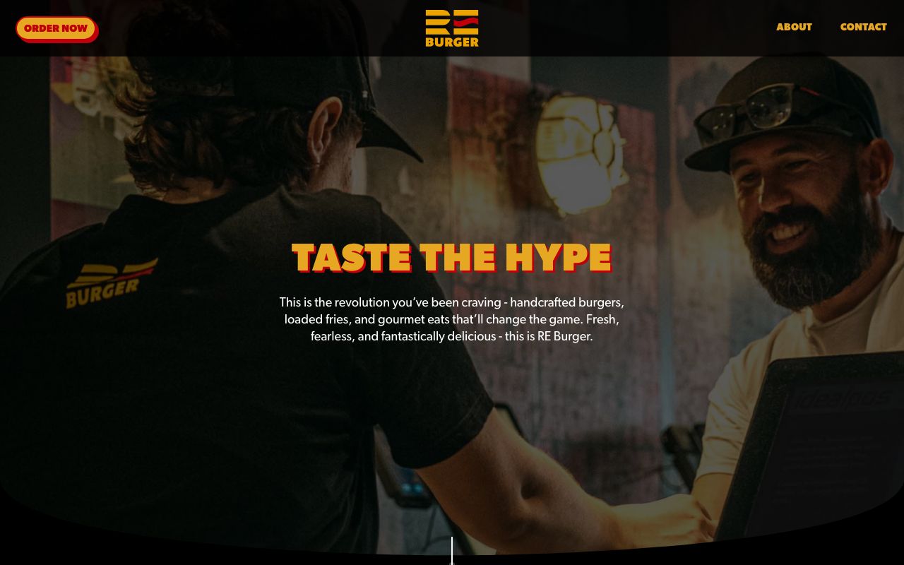 Preview of RE Burger's website