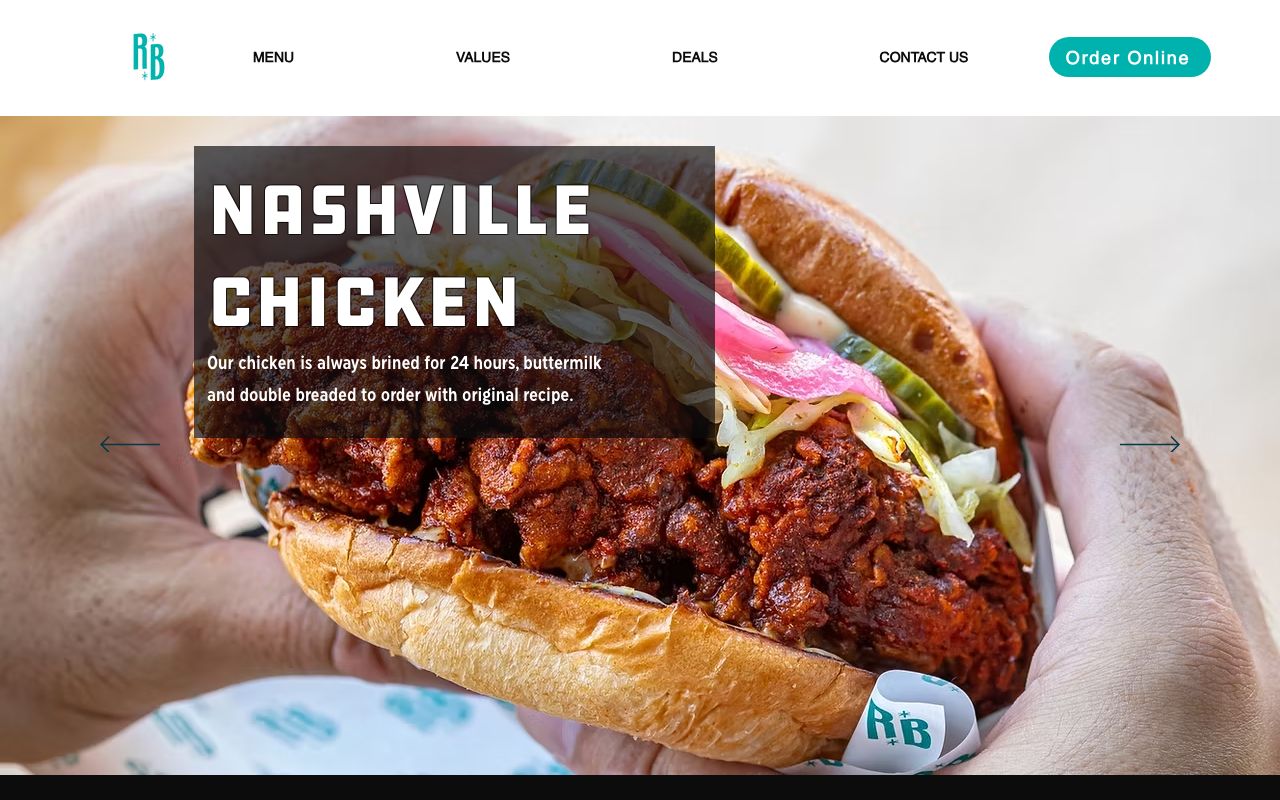 Preview of Real Burger's website