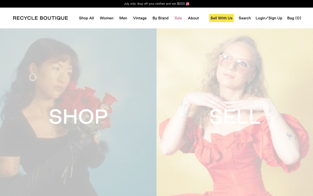 Preview of Recycle Boutique's website