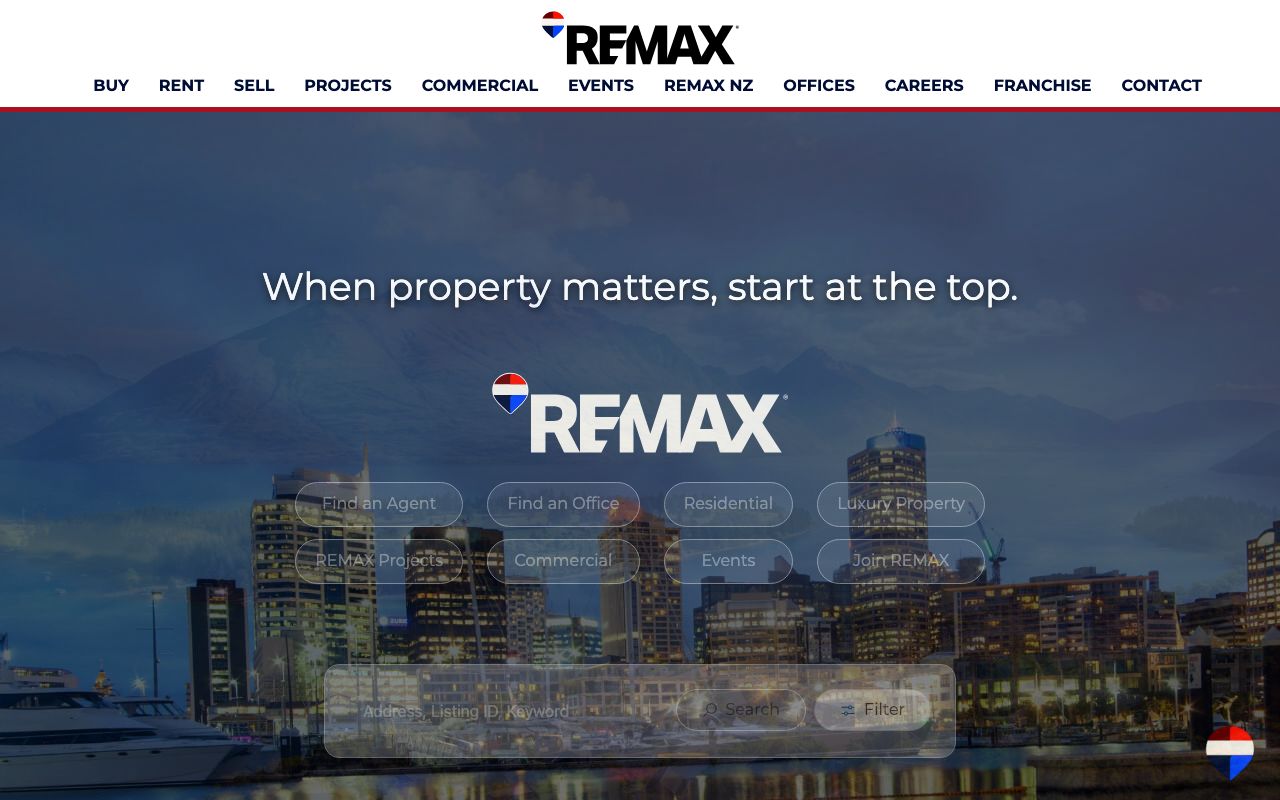 Preview of Remax prestige's website