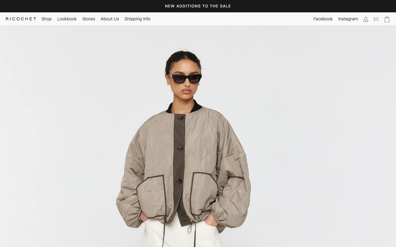 Preview of Ricochet Clothing's website