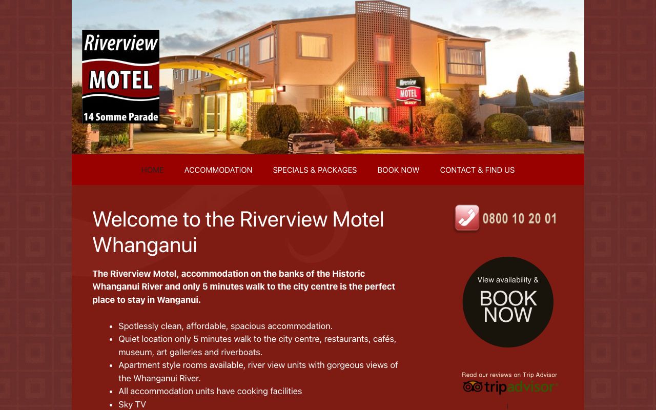 Preview of Riverview Motel's website
