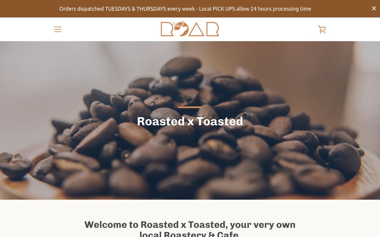 Preview of Roasted x Toasted's website