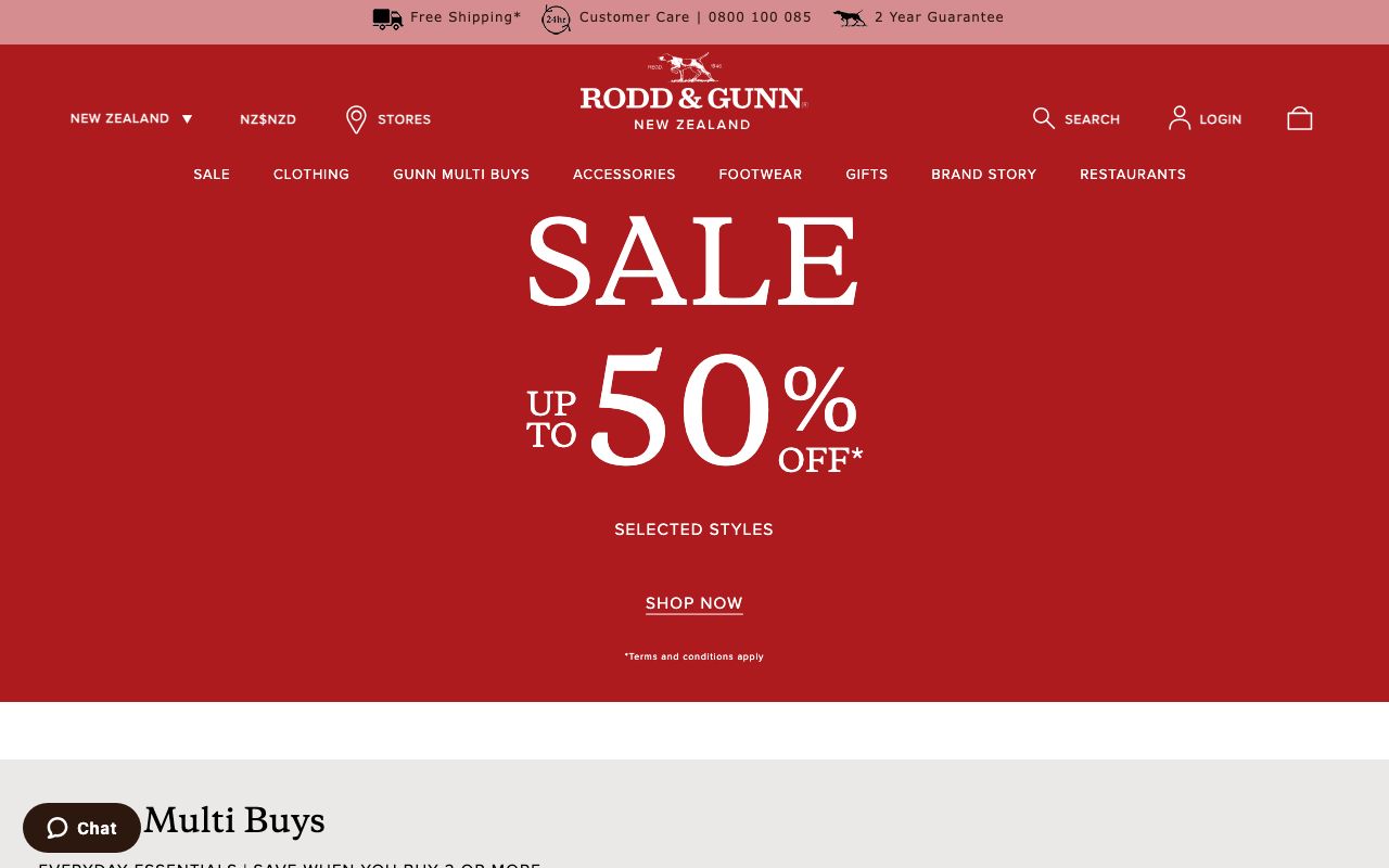 Preview of Rodd & Gunn's website