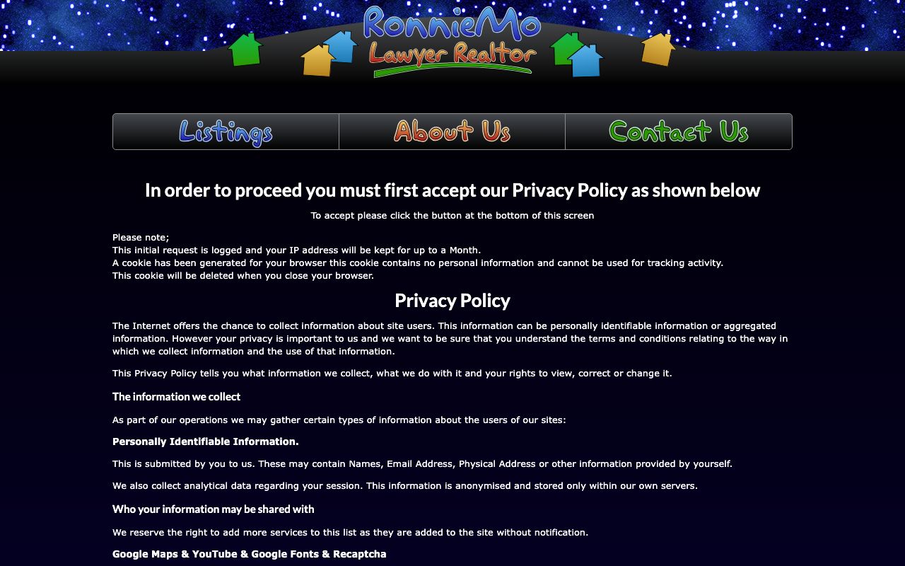 Preview of Ronnie Mo's website